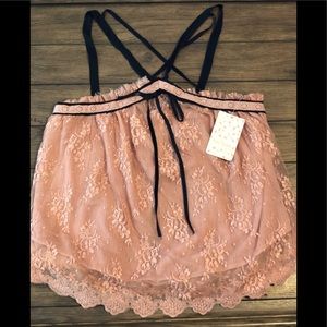 NWT Free People Linen and lace top